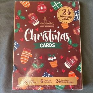 Decorably 24 Greeting Christmas Cards Pack‎